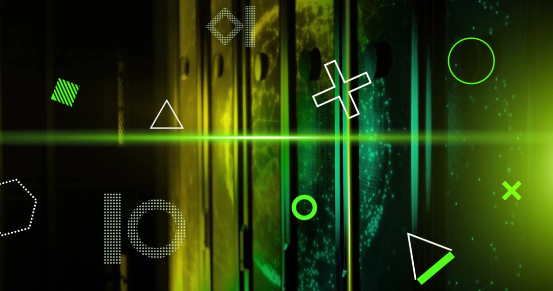 Futuristic Digital Interface in Server Room Ecosystem