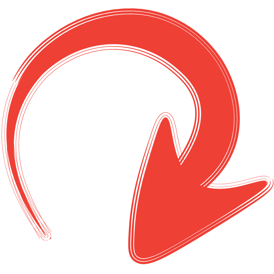 Red Curved Arrow Transparent Isolated Symbol for Infographics