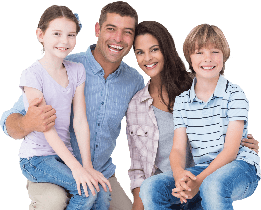 Happy Family With Transparent Background Highlighting Genuine Emotions