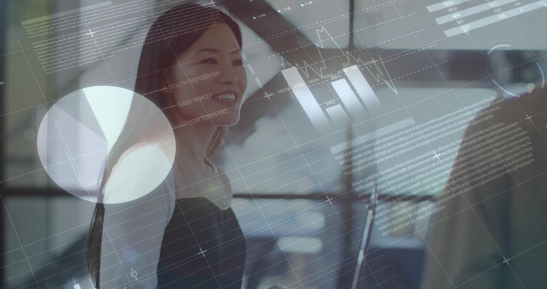 Businesswoman Collaborating with Digital Technology at Work