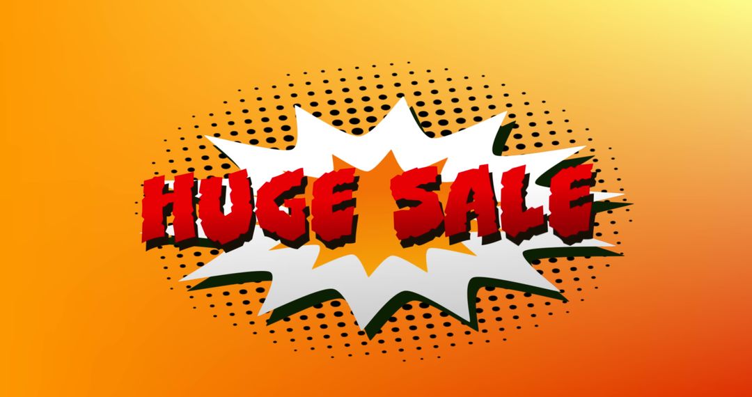 Dynamic Huge Sale Explosion on Orange Background