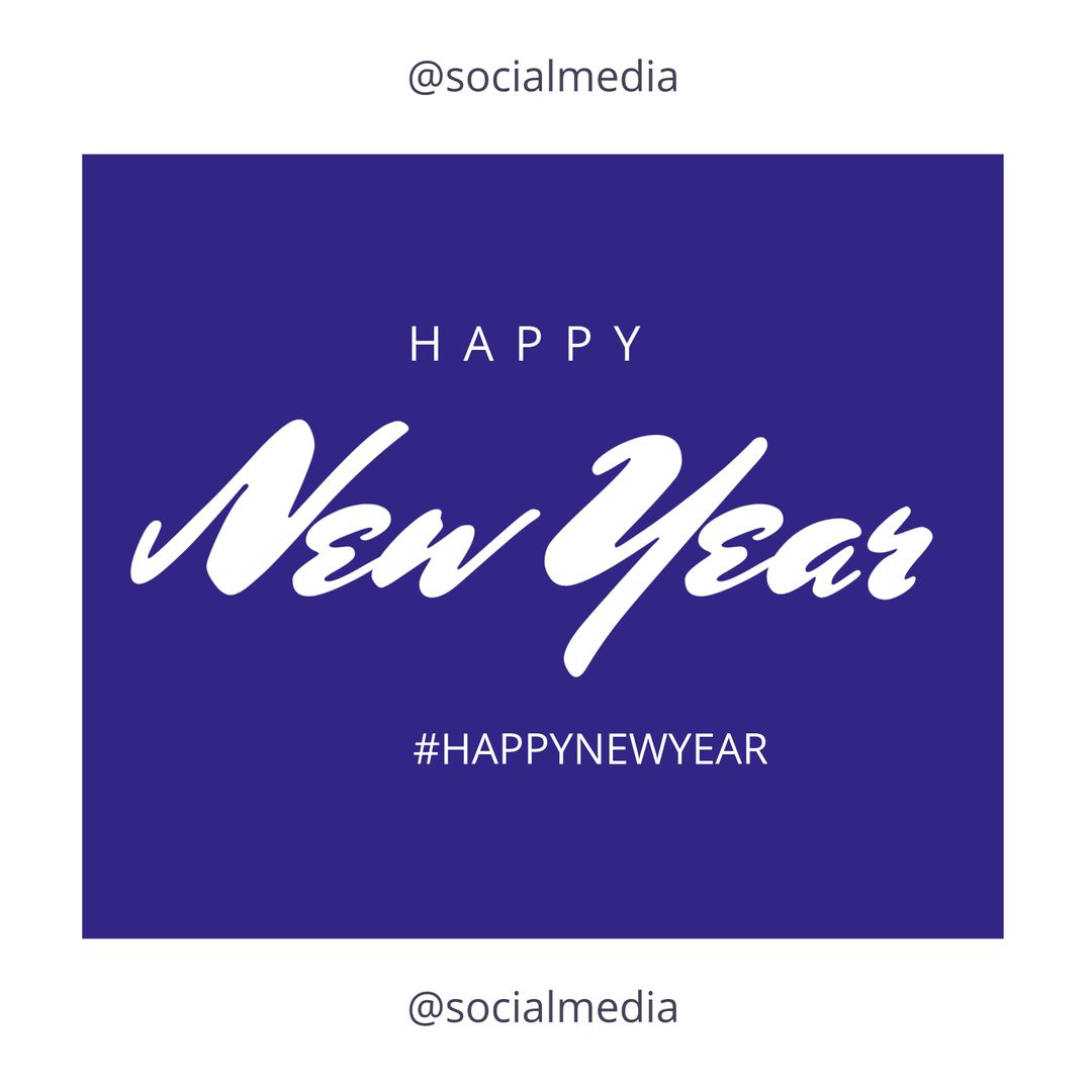 Festive Blue and White Happy New Year Greeting