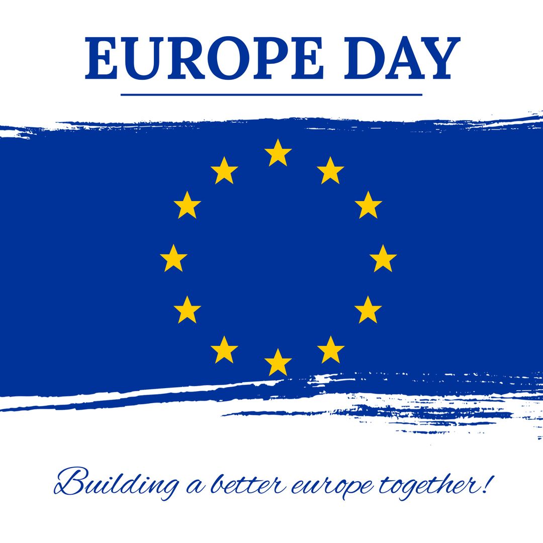 Europe Day Celebration Featuring Flag of European Union