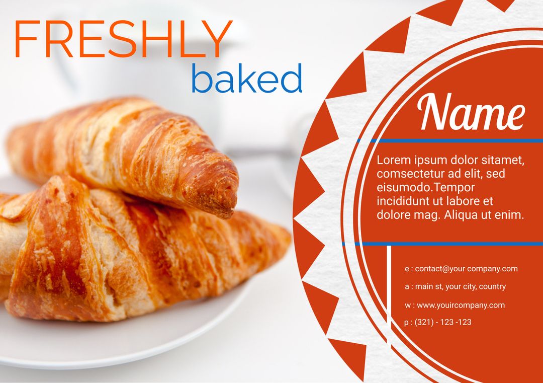 Delicious Freshly Baked Croissants Perfect for Bakeries and Cafes - Download Free Stock Templates Pikwizard.com