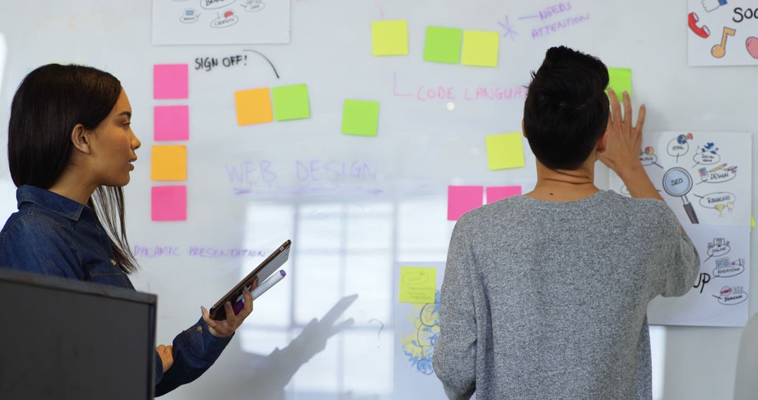 Collaborative Team Brainstorming with Sticky Notes