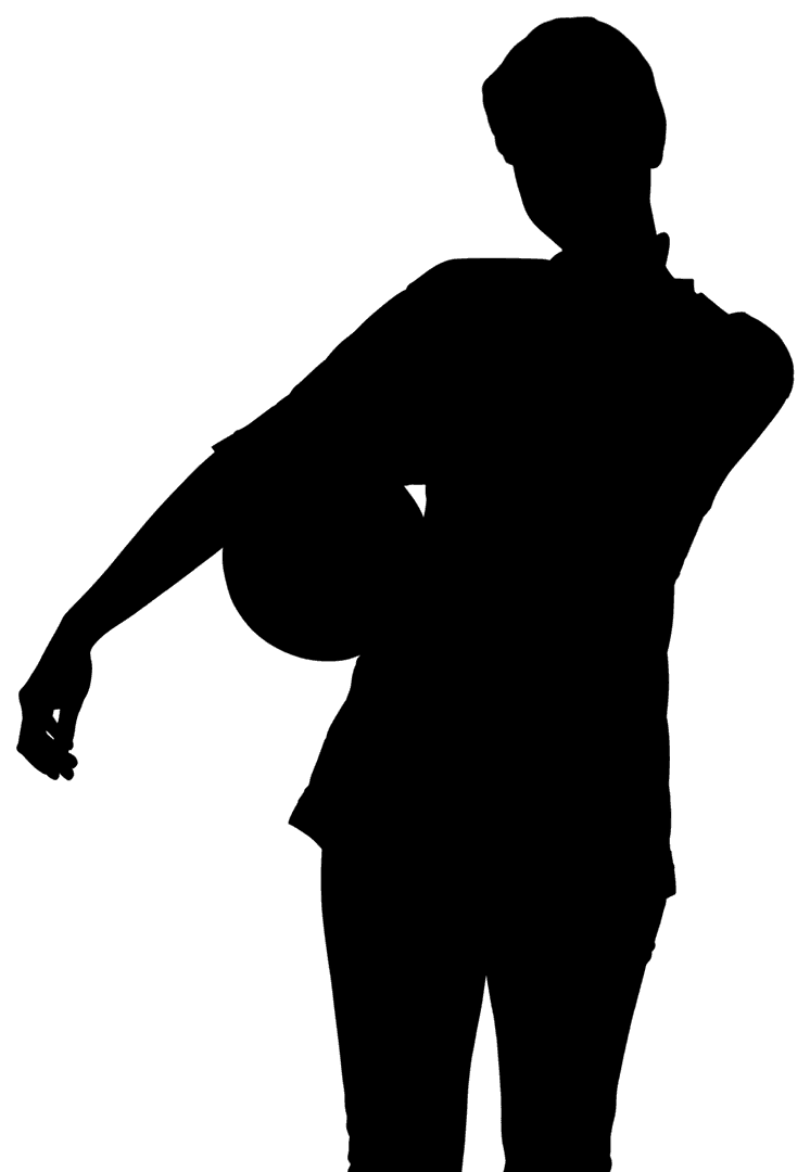 Silhouette Sportswoman with Ball on Transparent Background
