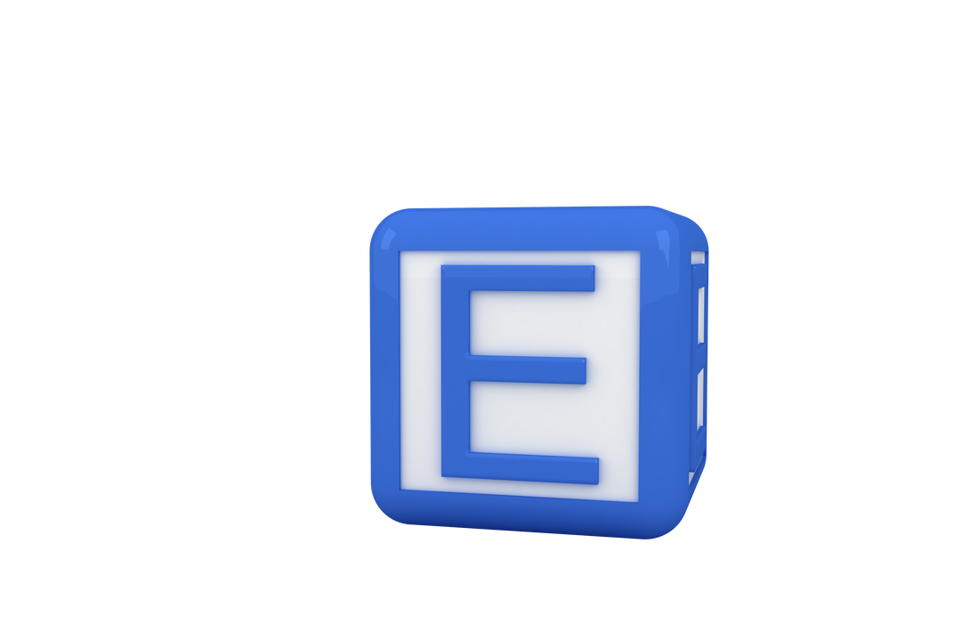 Transparent Illustration of Blue E Letter on Blue and White Block for Educational Concepts - Download Free Stock Images Pikwizard.com