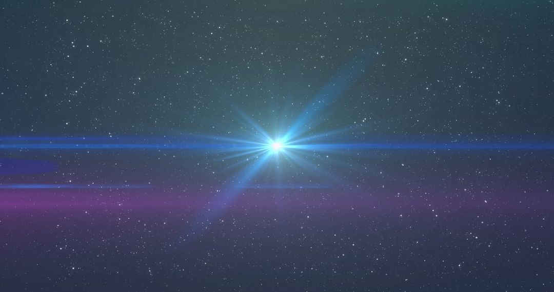 Glowing Blue Celestial Light in Starry Space