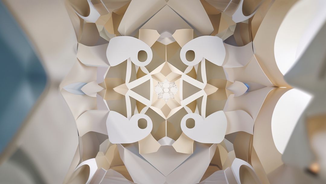 Abstract Symmetrical Geometric Design with Interlocking Elements