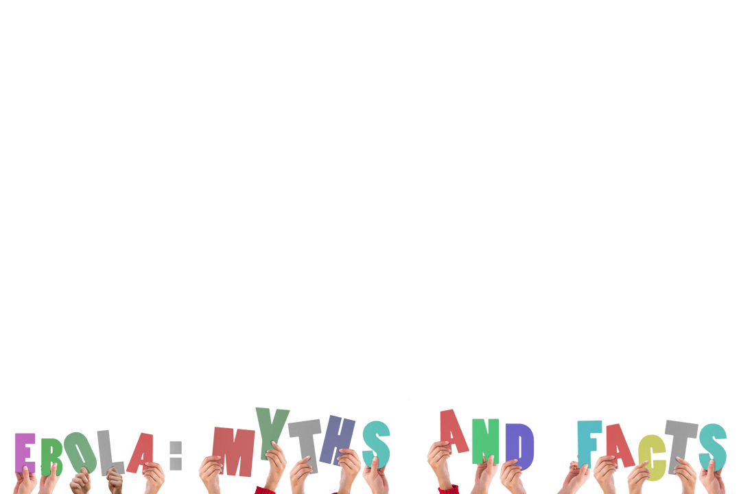 Transparent Hands Unfolding Ebola Myths and Facts Text Concept