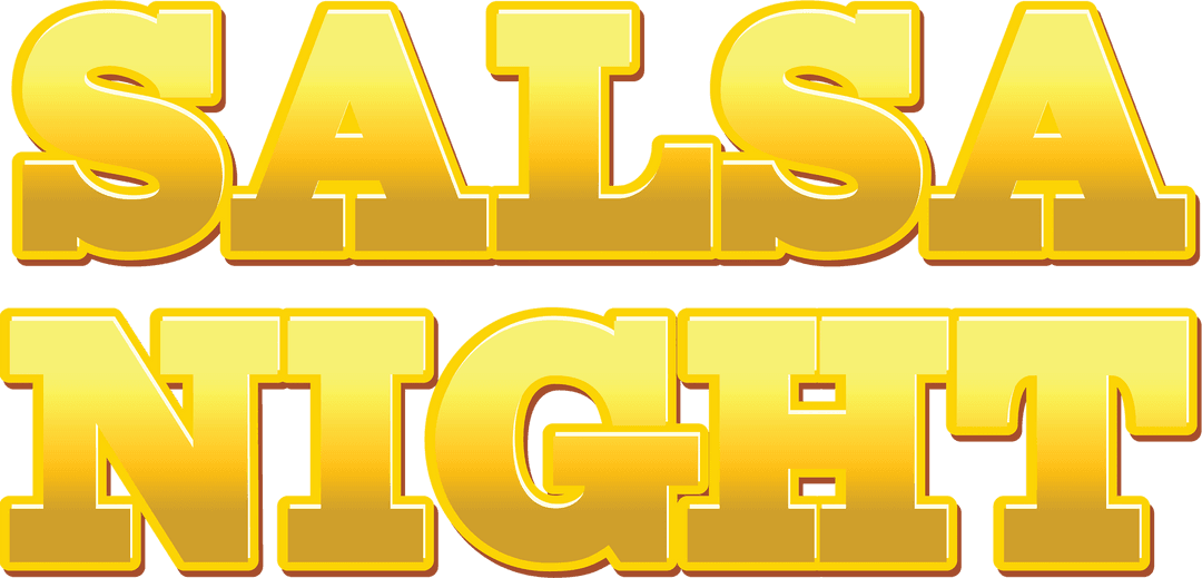 Golden Salsa Night Text on Transparent Background for Event Promotion