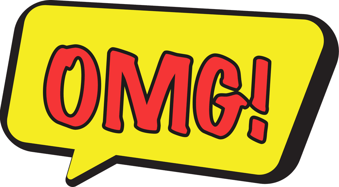 Vibrant Comic Style OMG Speech Bubble on Transparent Background