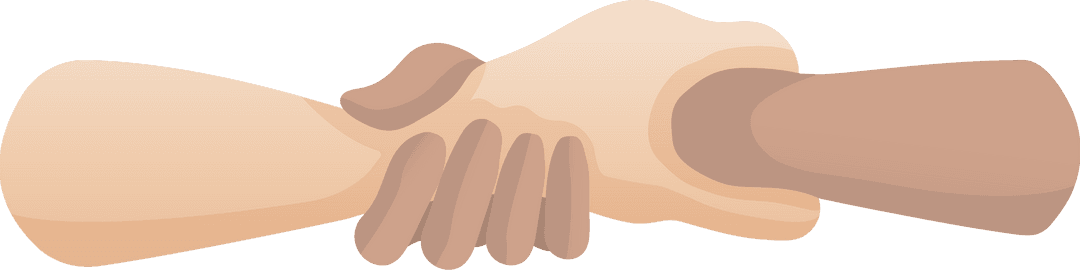 Diverse Hands Holding on Transparent Background Vector Art