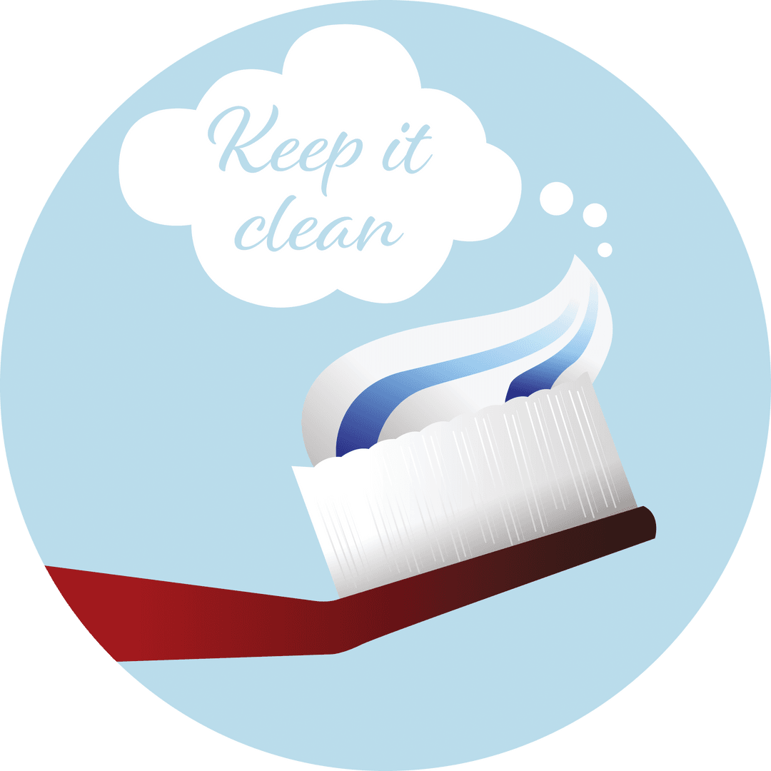 Transparent PNG Illustration of Keep It Clean with Toothbrush