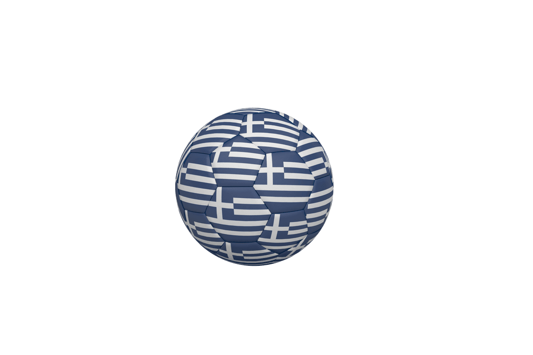 Globe Covered in Greek Flags on Transparent Background