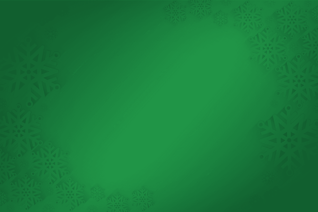 Green Rectangle with Snowflakes on Transparent Background
