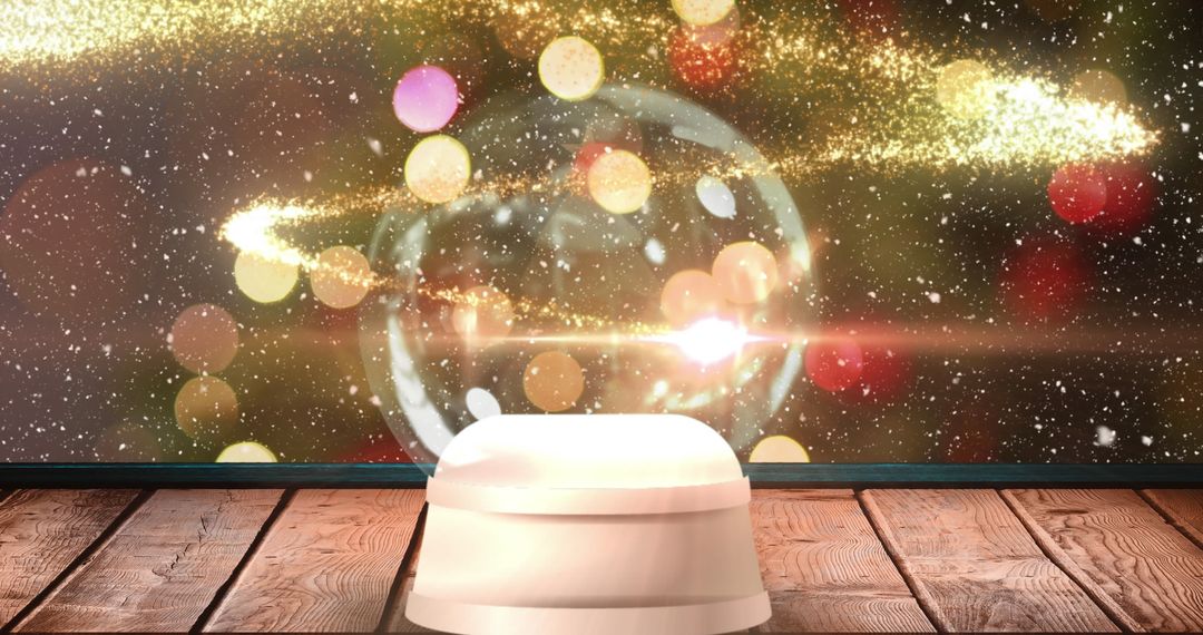 Festive Snow Globe With Sparkling Snowfall and Christmas Tree