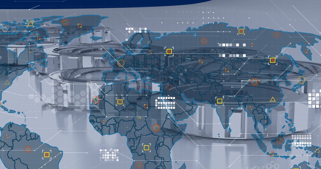 Futuristic Global Data Network with Innovative Technology Visualization