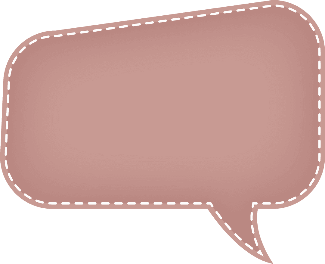 Beige Speech Bubble with Dotted Outline on Transparent Background