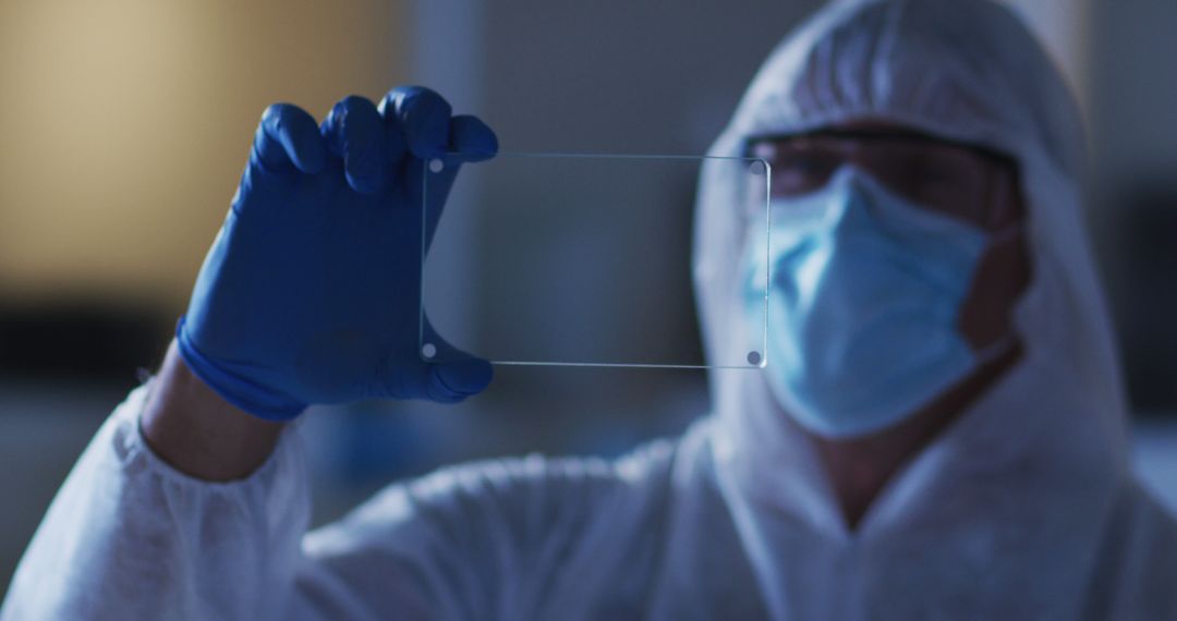 Scientist Analyzing Glass Slide Under Laboratory Conditions - Free Images, Stock Photos and Pictures on Pikwizard.com