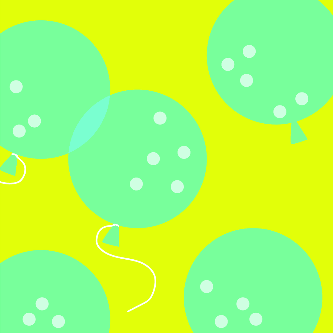 Green Balloons on Transparent Background for Celebrations