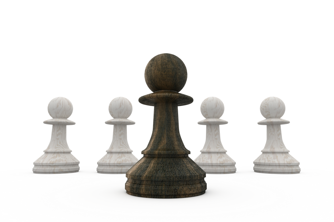 Transparent Black Chess Pawn Leading White Pawns in Circle - Download Free Stock Images Pikwizard.com