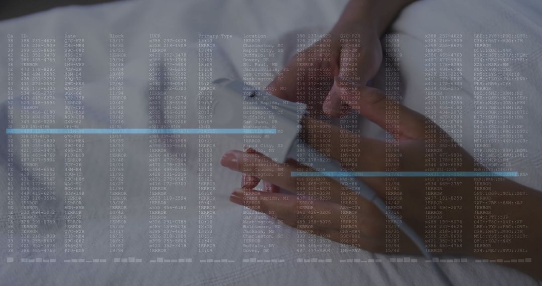 Applying Bandage with Digital Code Overlay Reflecting Modern Healthcare