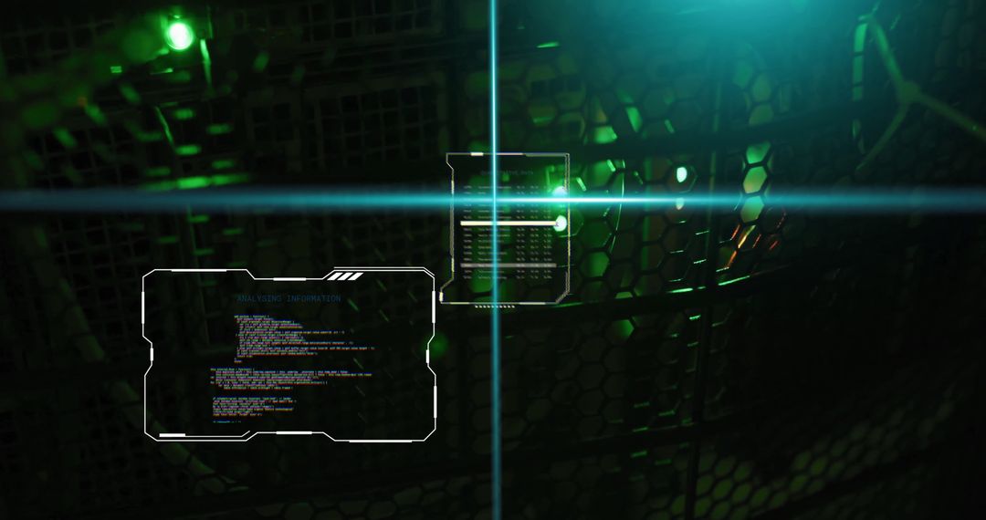 futuristic digital interface with ai coding elements and green lights - Free Images, Stock Photos and Pictures on Pikwizard.com