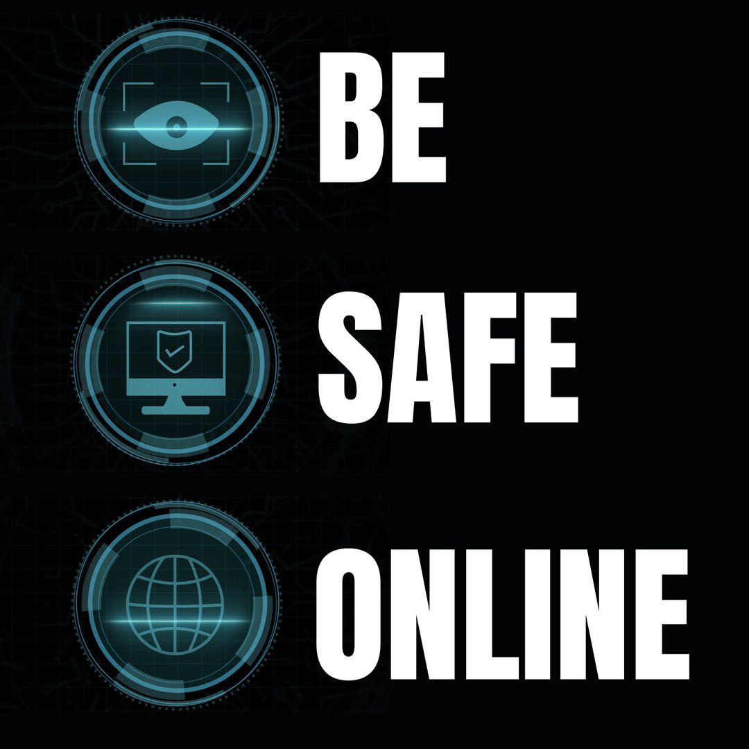 Promotive Digital Symbols Highlighting Cybersecurity Awareness