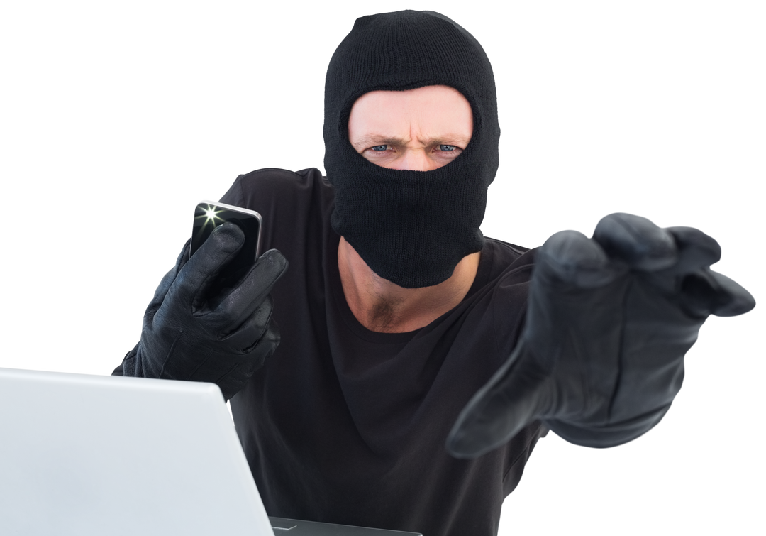 Hacker in a Balaclava Reaching Out Use Transparent - Download Free Stock Images Pikwizard.com