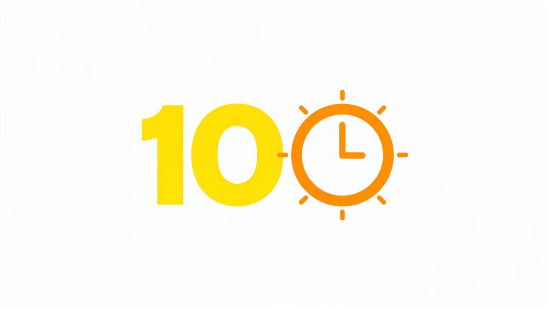 Bright 10 Clock Sun Logo Concept in Yellow and Orange Minimalist Flat Design