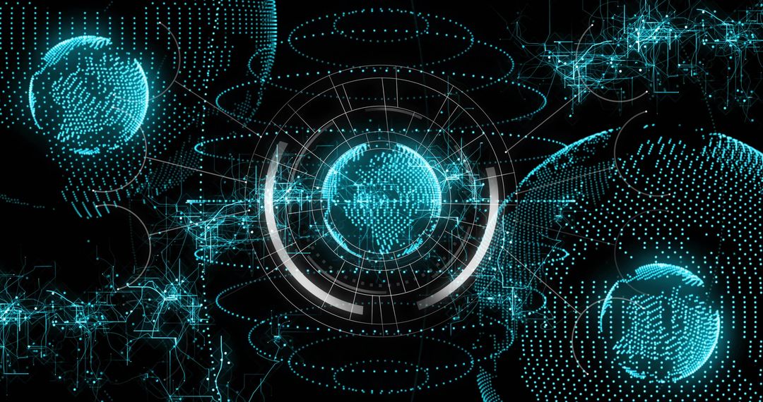 Futuristic Digital Globe in Virtual Network Space