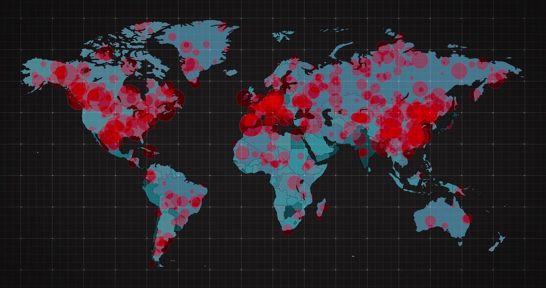 Global COVID-19 Pandemic Map Depicting Viral Spread Impact