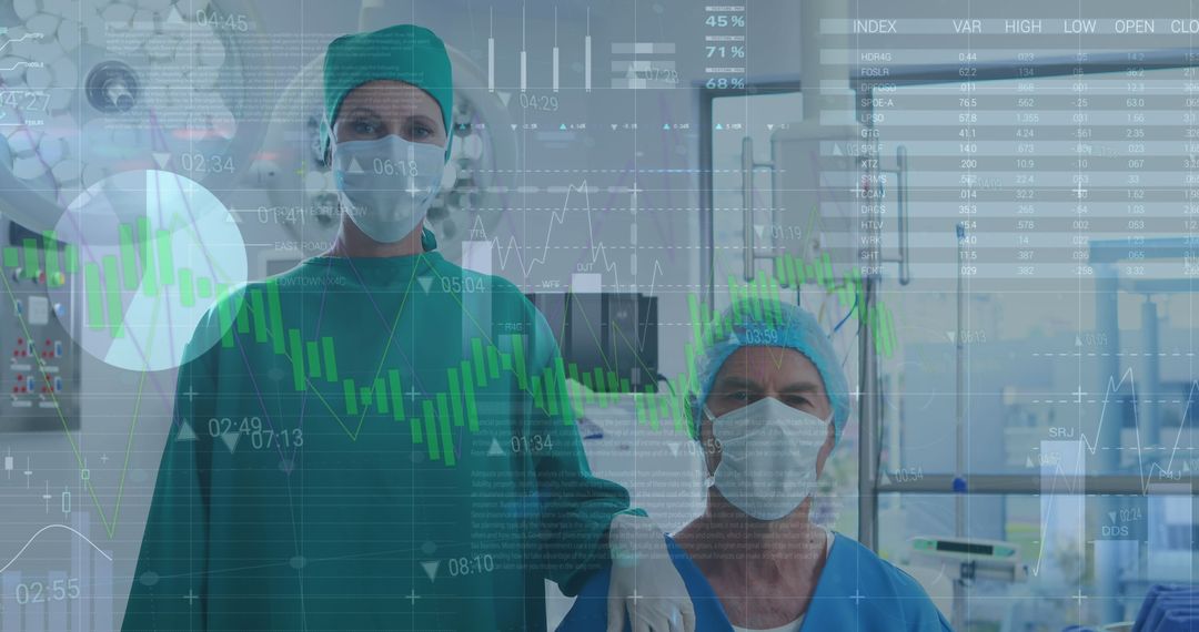 Surgeons with Digital Data Overlay in Modern Operating Room