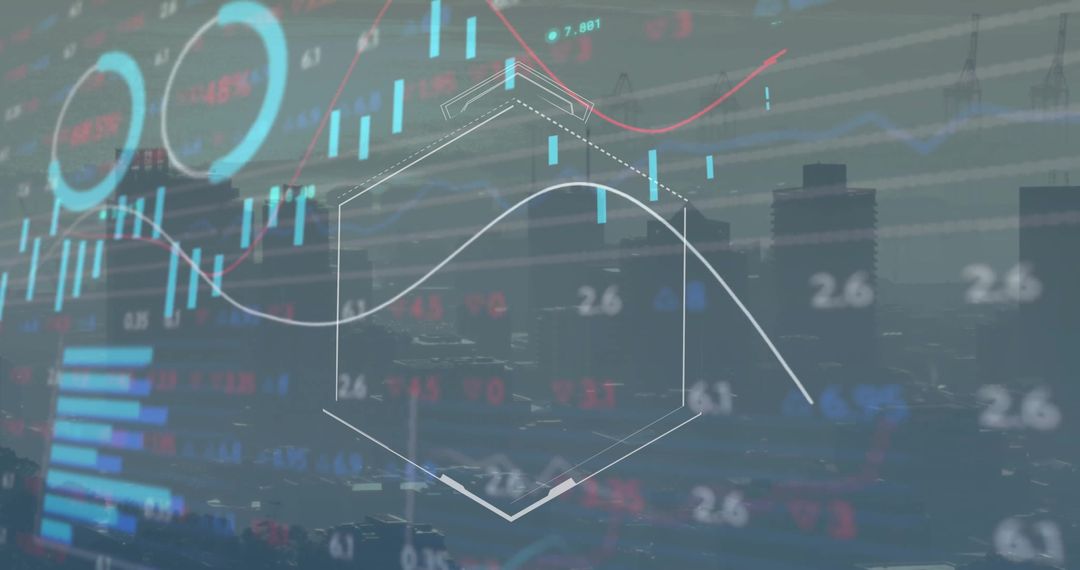 Financial Data Analysis with Urban Skyline Double Exposure