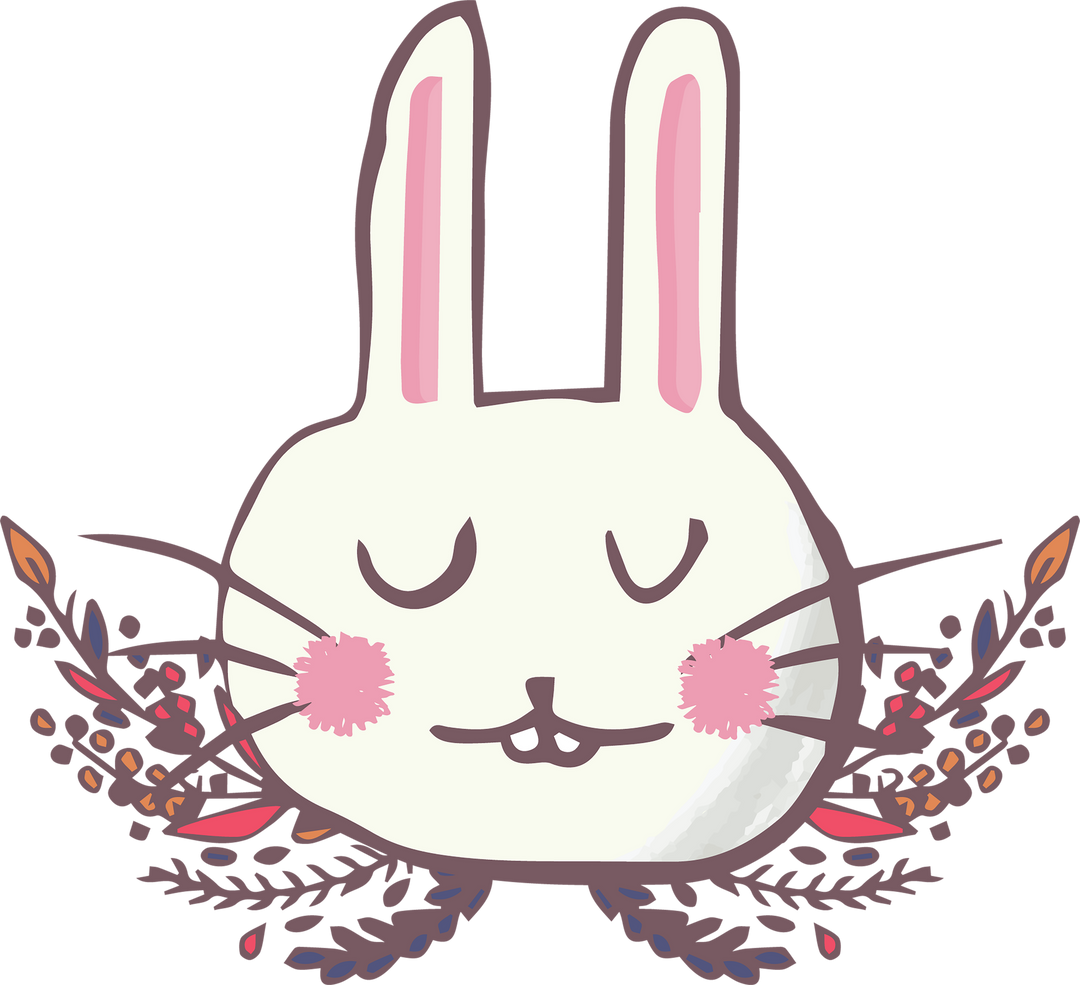 Cute Rabbit Face Illustration on Transparent Background - Download Free Stock Images Pikwizard.com