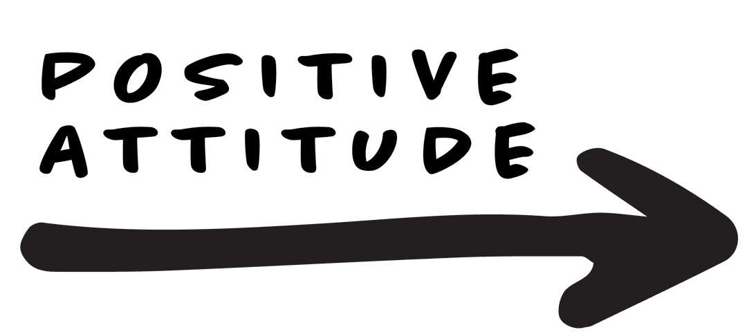 Positive Attitude Text Arrow on Transparent Background