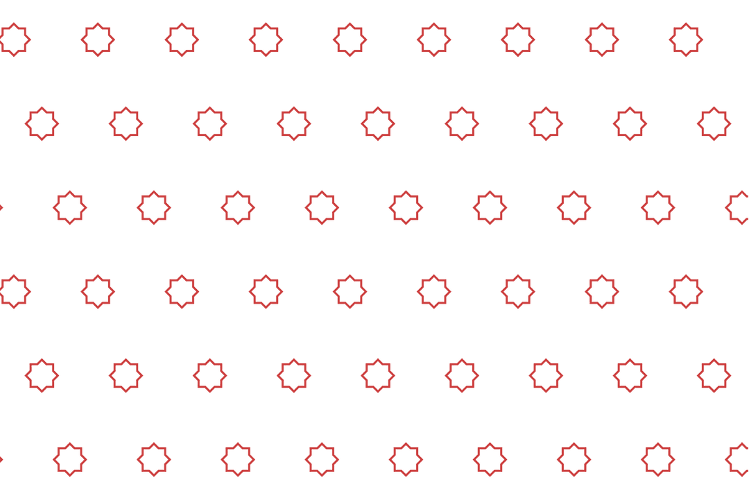 Seamless Red Star Circles on Transparent Background