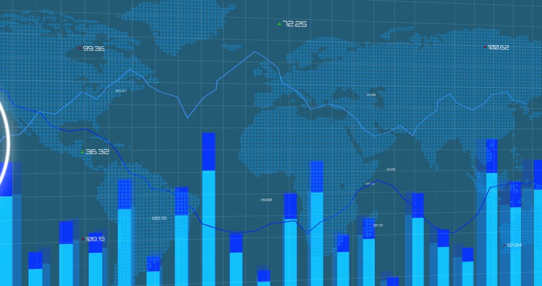 global data visualization with analytics on world map - Free Images, Stock Photos and Pictures on Pikwizard.com