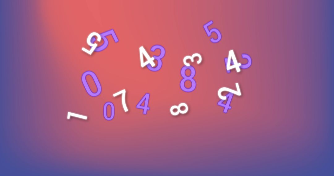 Vibrant Floating Numbers Over Abstract Gradient Background