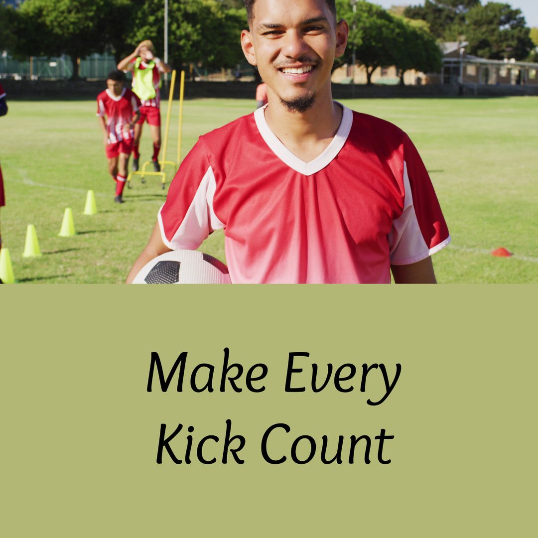 Diverse Football Players on Field in Team Jerseys