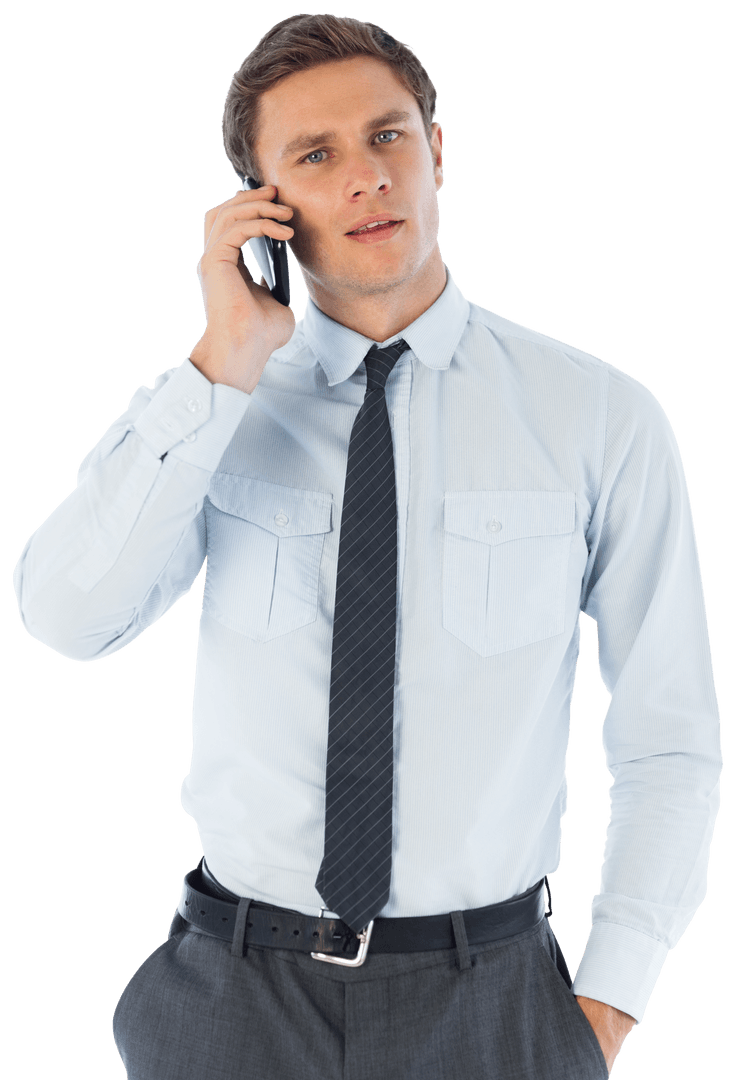 Transparent Business Professional Discussing on Phone