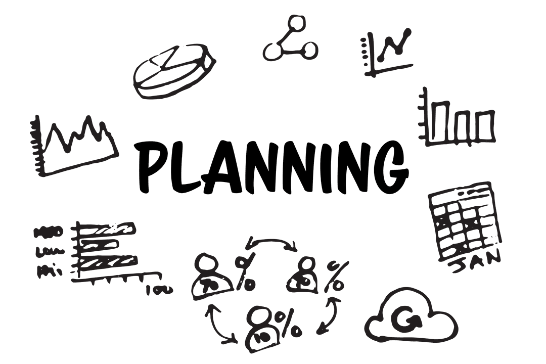 Transparent Business Planning with Statistics Icon Set