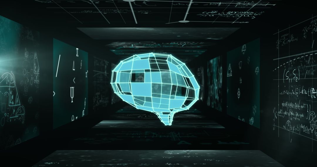 Futuristic Digital Brain with Data Interface Concept