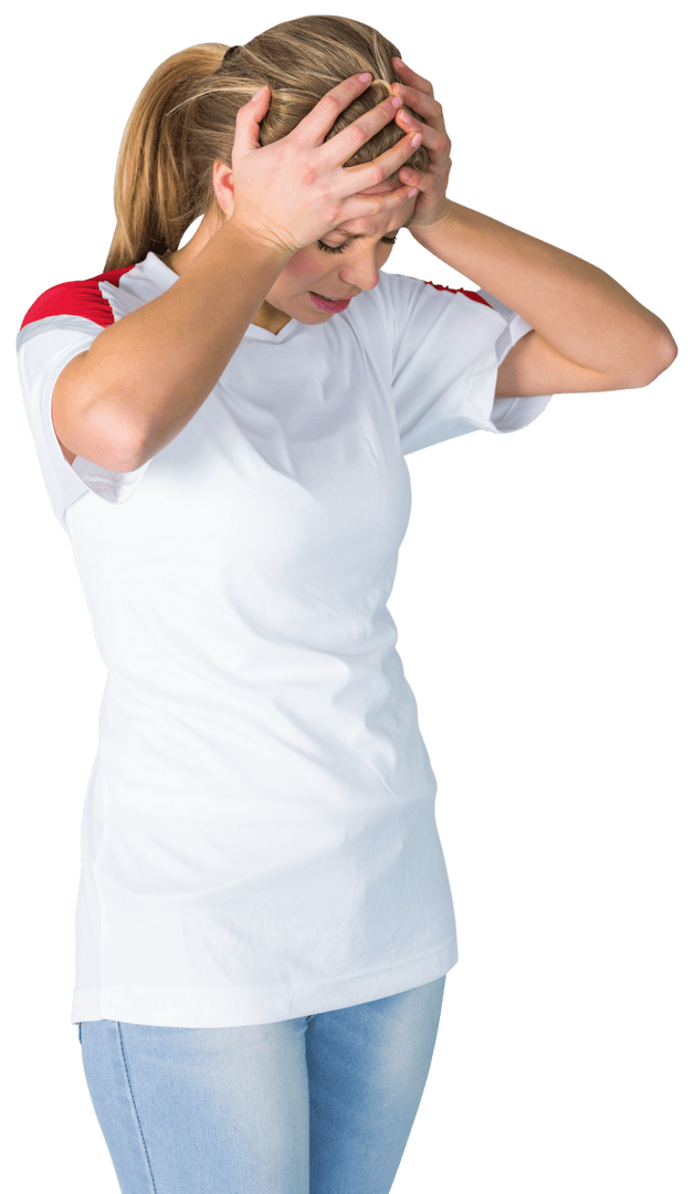 Disappointed Fan in White Transparent Cheer Attire