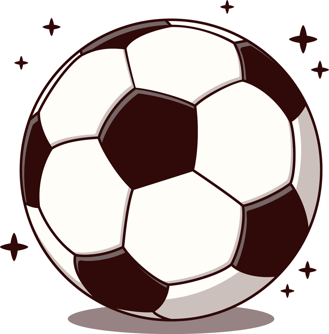 Transparent Soccer Ball with Sparkles Casting Oval Shadow