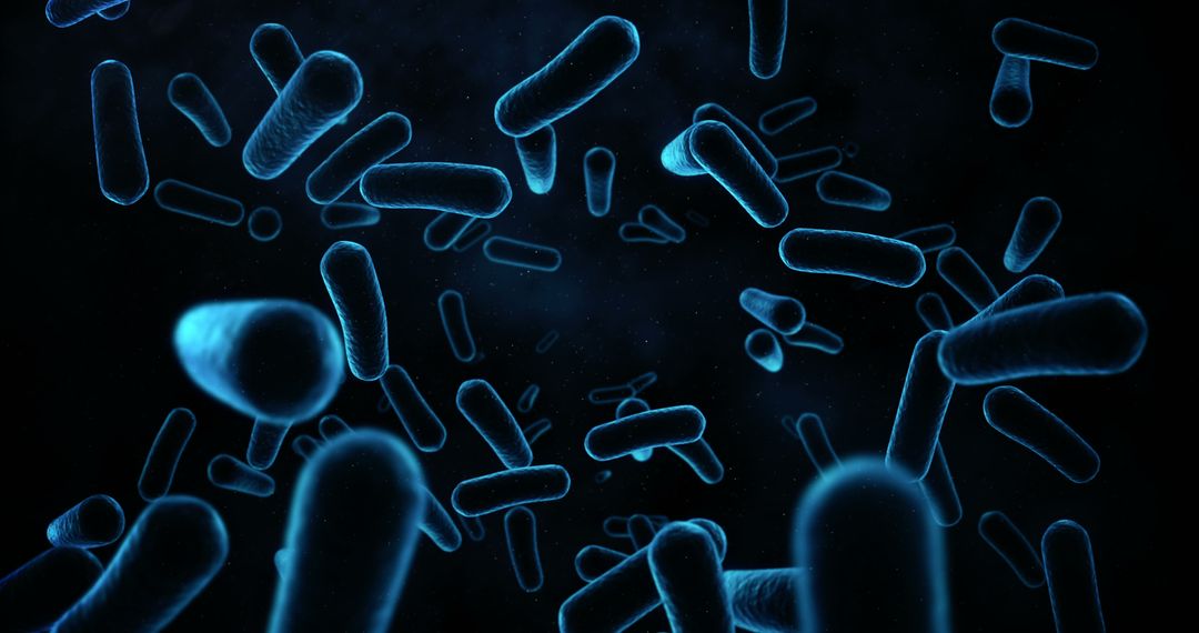 Close-up of digital generated bacteria cells flowing against black background - Free Images, Stock Photos and Pictures on Pikwizard.com