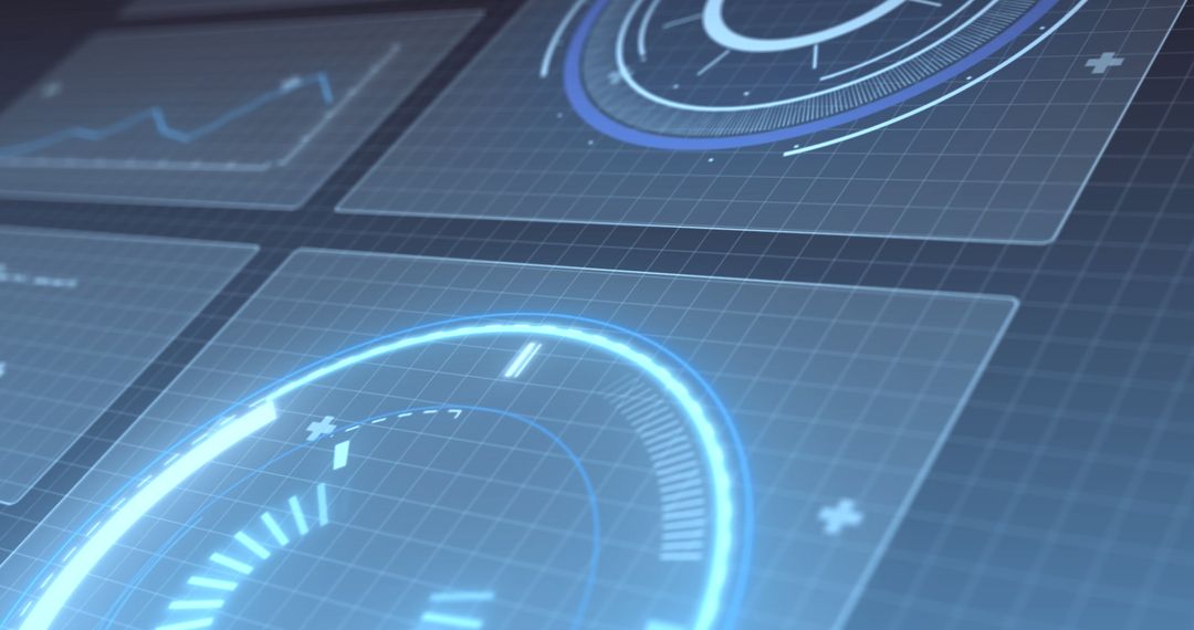 Futuristic Digital Interface with Statistics and Data Scanning