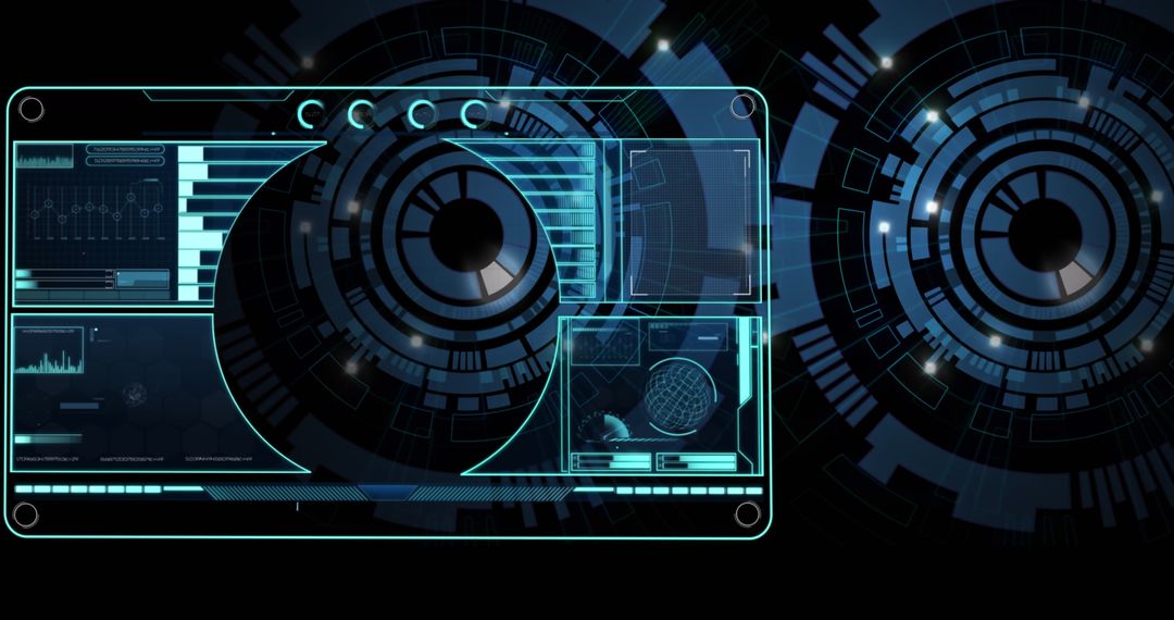 Futuristic Holographic Interface with Graphs and Globe Projection