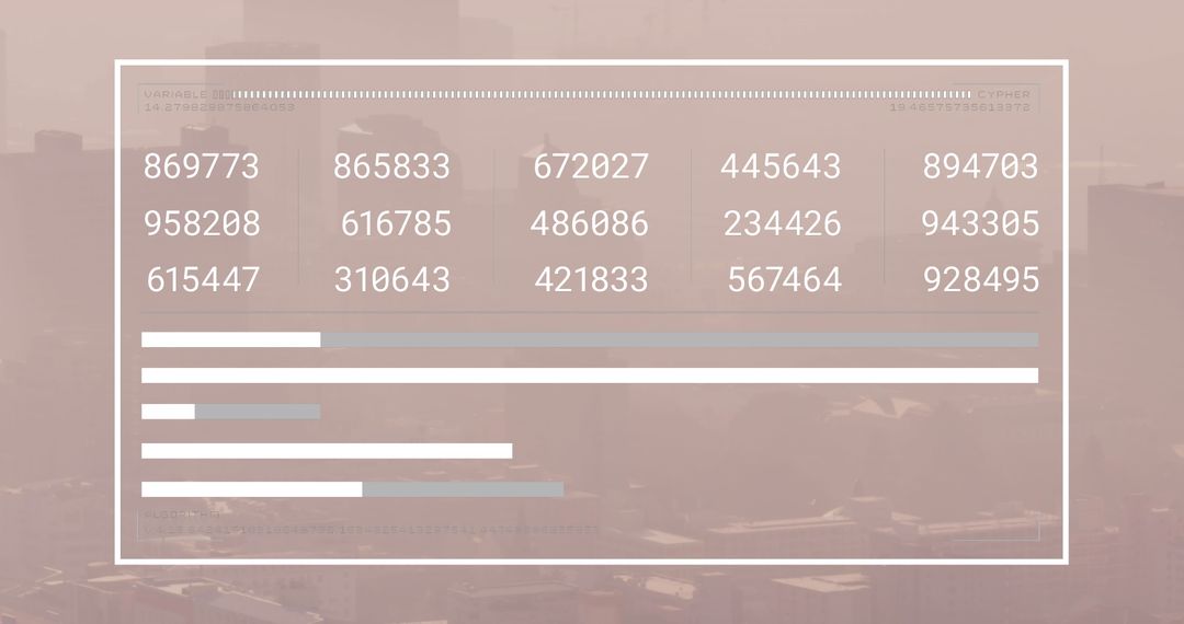 Data Processing Interface Overlays Cityscape Background